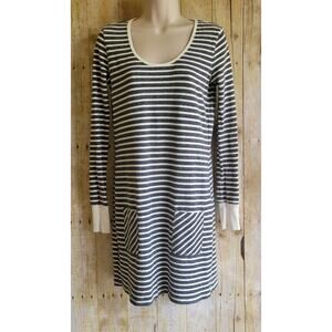 MARKET Striped Dress w/ Front Pockets Women's sz S 100% Cotton Made in USA